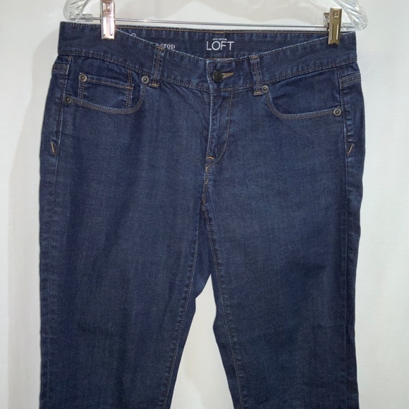 Ann Taylor Loft curvy crop jeans  Sz 8 denim zip & button closure - Picture 3 of 7